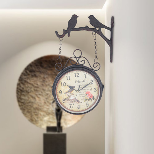 Red Barrel Studio® 16.92"H Retro Hanging Wall Clock Double Sided Home